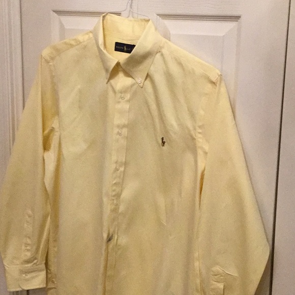 *EUC* Ralph Lauren yellow pinpoint Oxford button down shirt. Size 17 34/35. - Picture 4 of 4